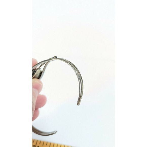 Southwestern Turquoise dual Stone Cuff Bracelet - Sterling Silver vintage - Picture 11 of 11